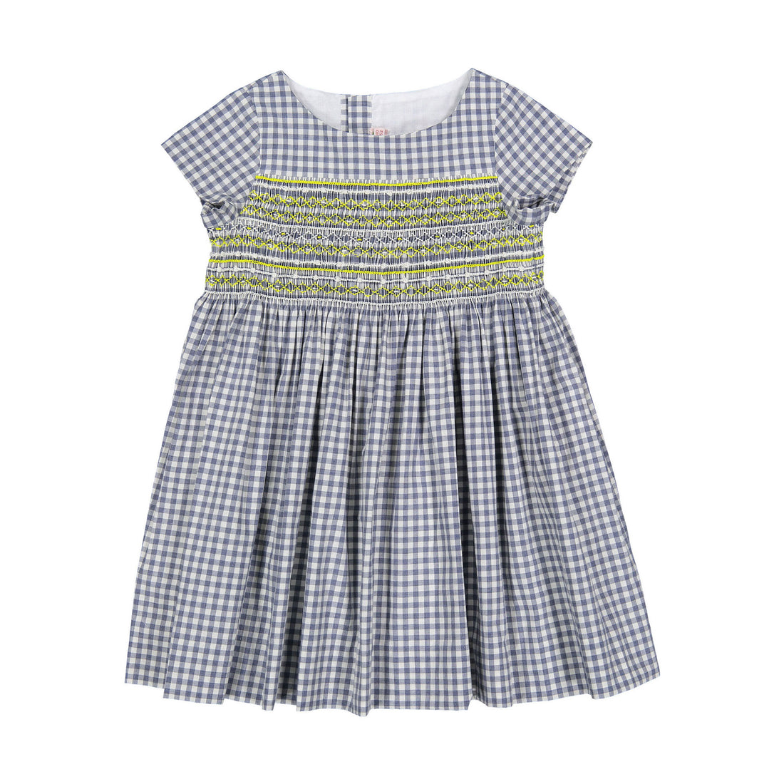 Bonpoint Slate Grey Maruska Smocked Baby Dress