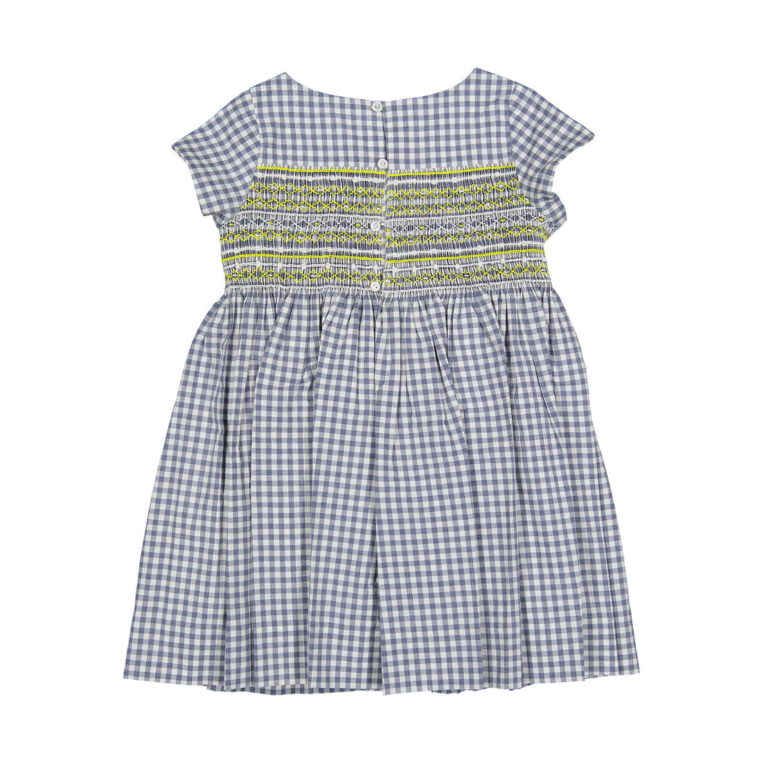 Bonpoint Slate Grey Maruska Smocked Baby Dress