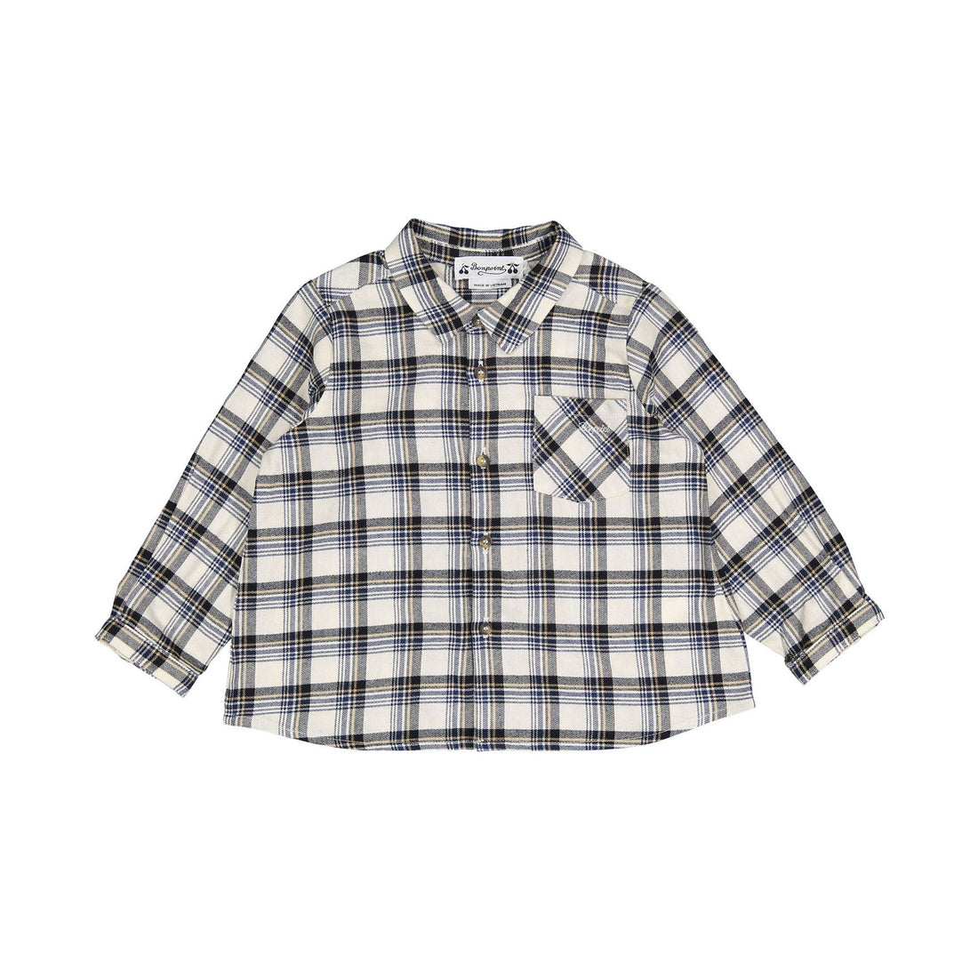 Bonpoint White Check Gillo Baby Shirt