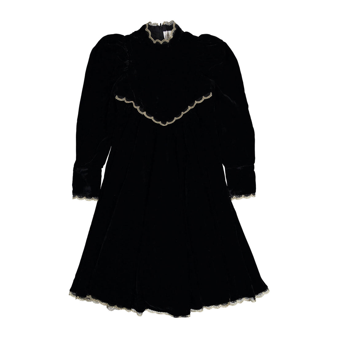 Petite Amalie Black Metallic Lace Velvet Dress  Ladida