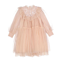 Petite Amalie Blush French Lace Tulle Babydoll Dress