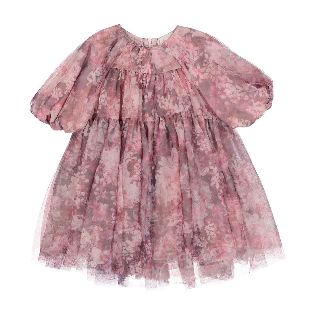 Petite Amalie Pink Hydrangea Printed Tulle Dress  Ladida