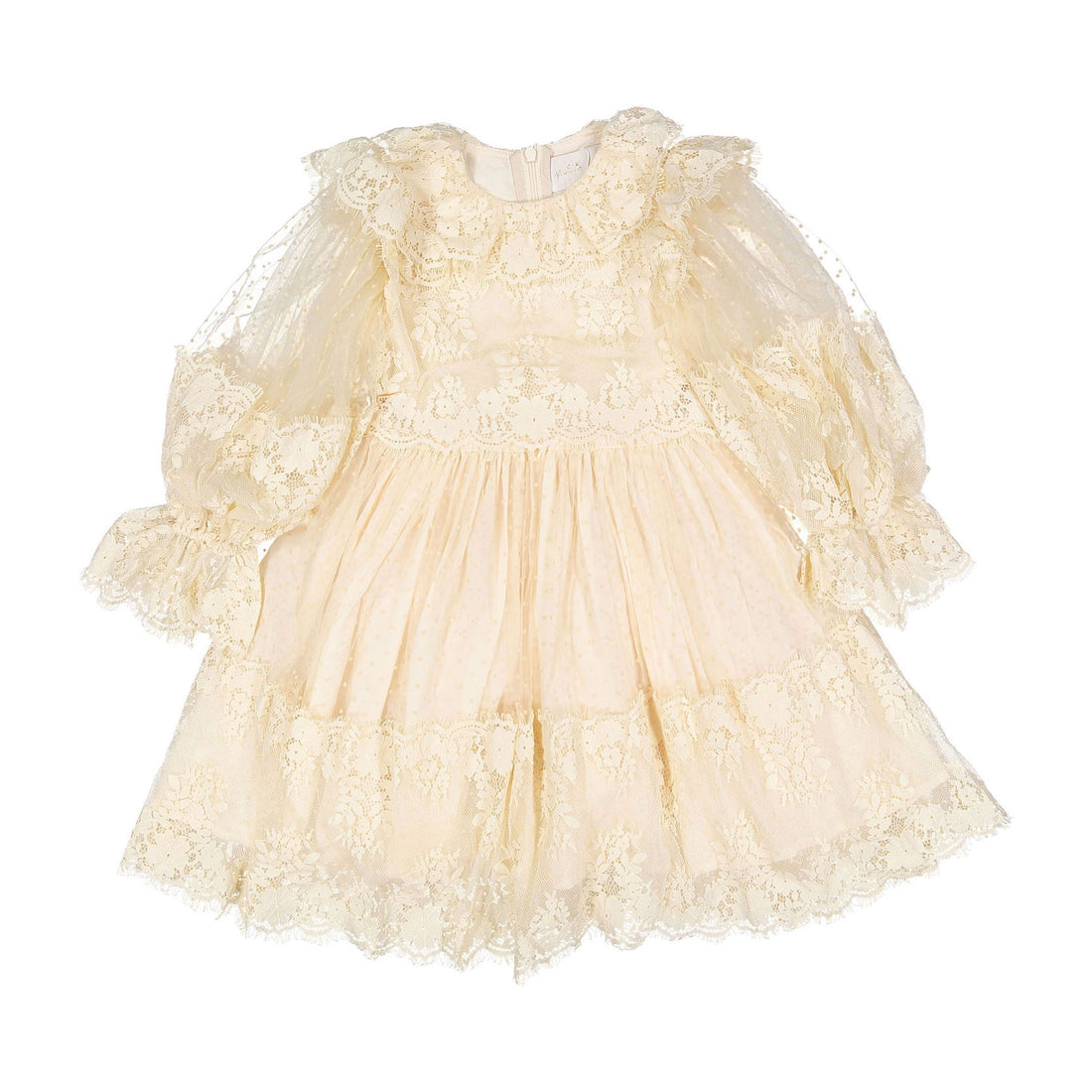 Petite Amalie Cream Lace Applique Tulle Baby Doll Dress – Ladida
