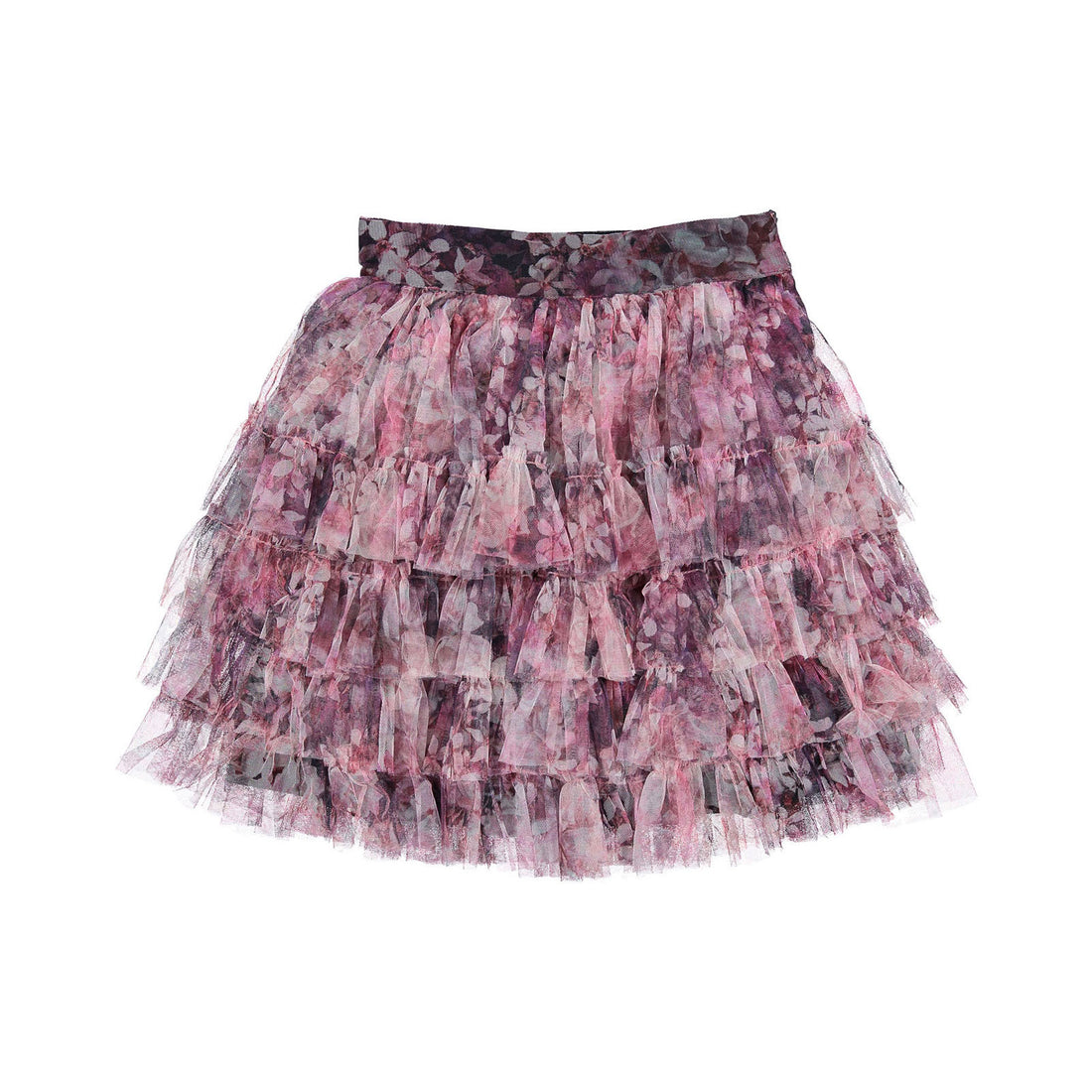 Petite Amalie Hydrangea Printed Mesh Skirt