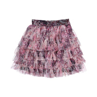 Petite Amalie Hydrangea Printed Mesh Skirt