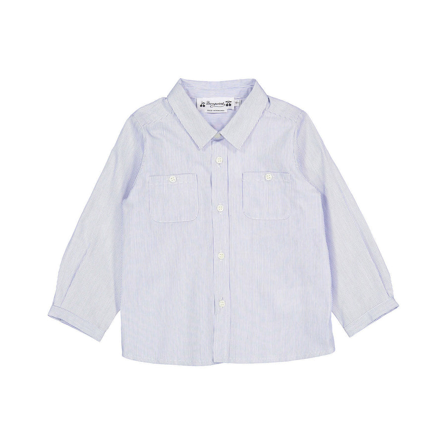 Bonpoint Blue Micro Stripe Baby Shirt