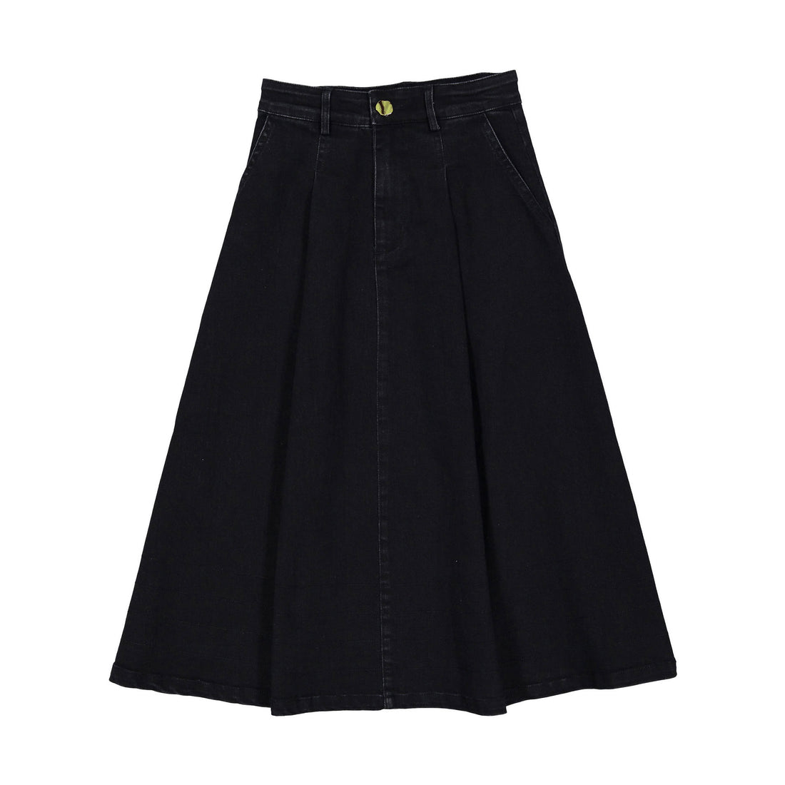 Petite Pink Black Denim Pleat Front Skirt
