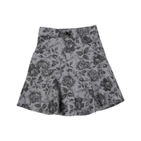 Petite Pink Black Rose Printed Denim Skirt