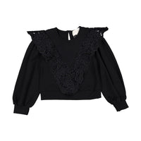 Petite Pink Black Terry Cut Out Sweatshirt