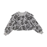 Petite Pink Black Rose Printed Sweat Top