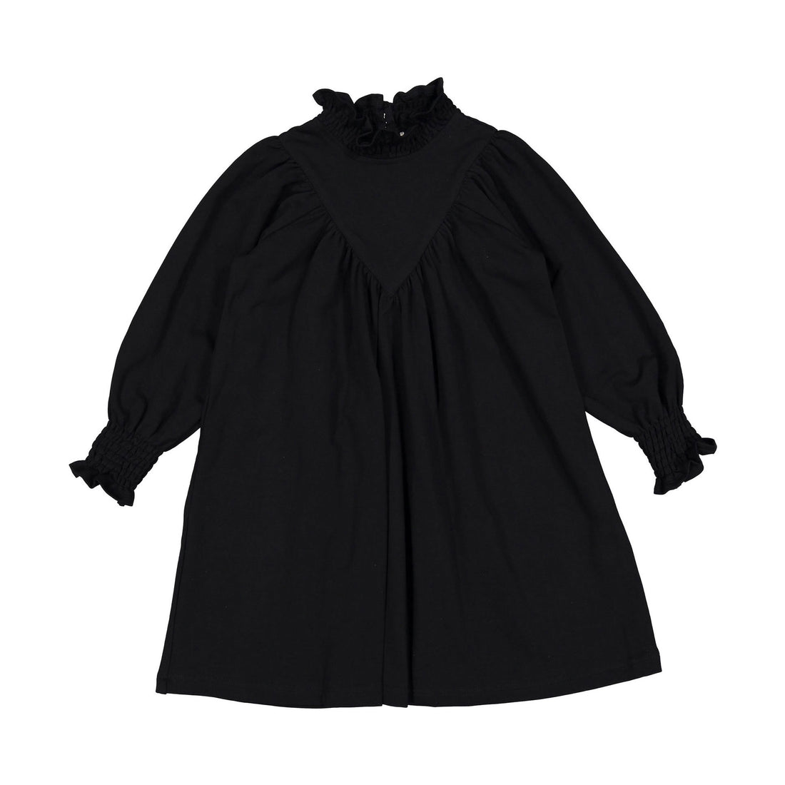 Petite Pink Black Sweat Shirred Neck Babydoll Dress