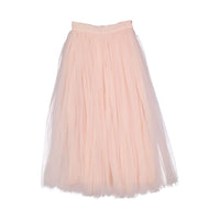 Petite Gold Antique Rose Pleated Tulle Full Skirt
