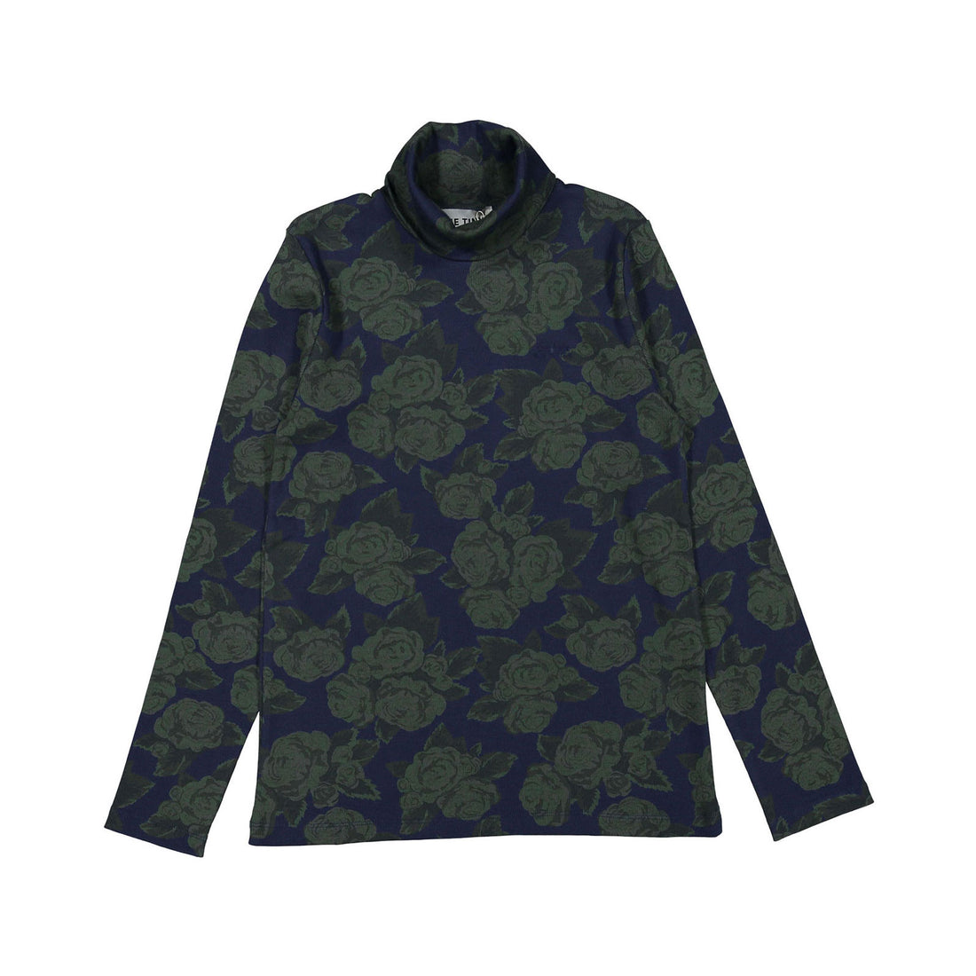 Tiny Cottons Navy Roses Womens Turtleneck