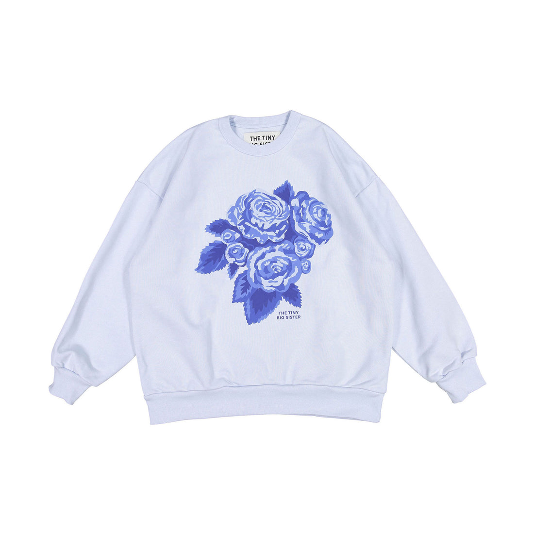 Tiny Cottons Pastel Blue Roses Womens Sweatshirt