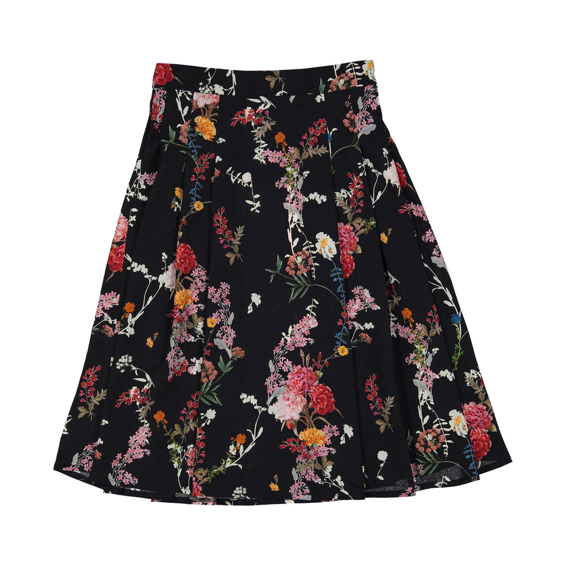 Christina Rohde Black Floral Print Skirt