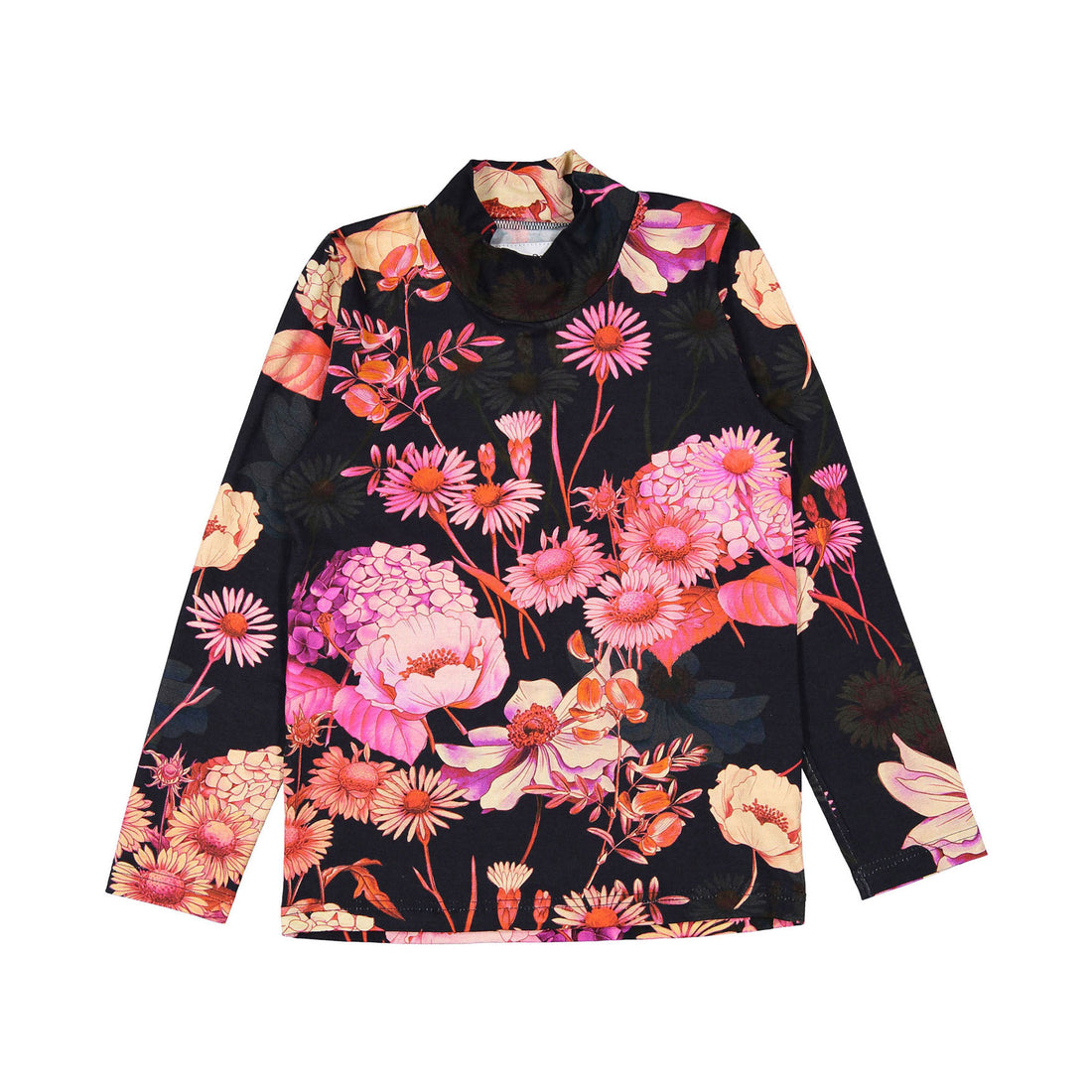 Christina Rohde Black Rose Print Turtleneck
