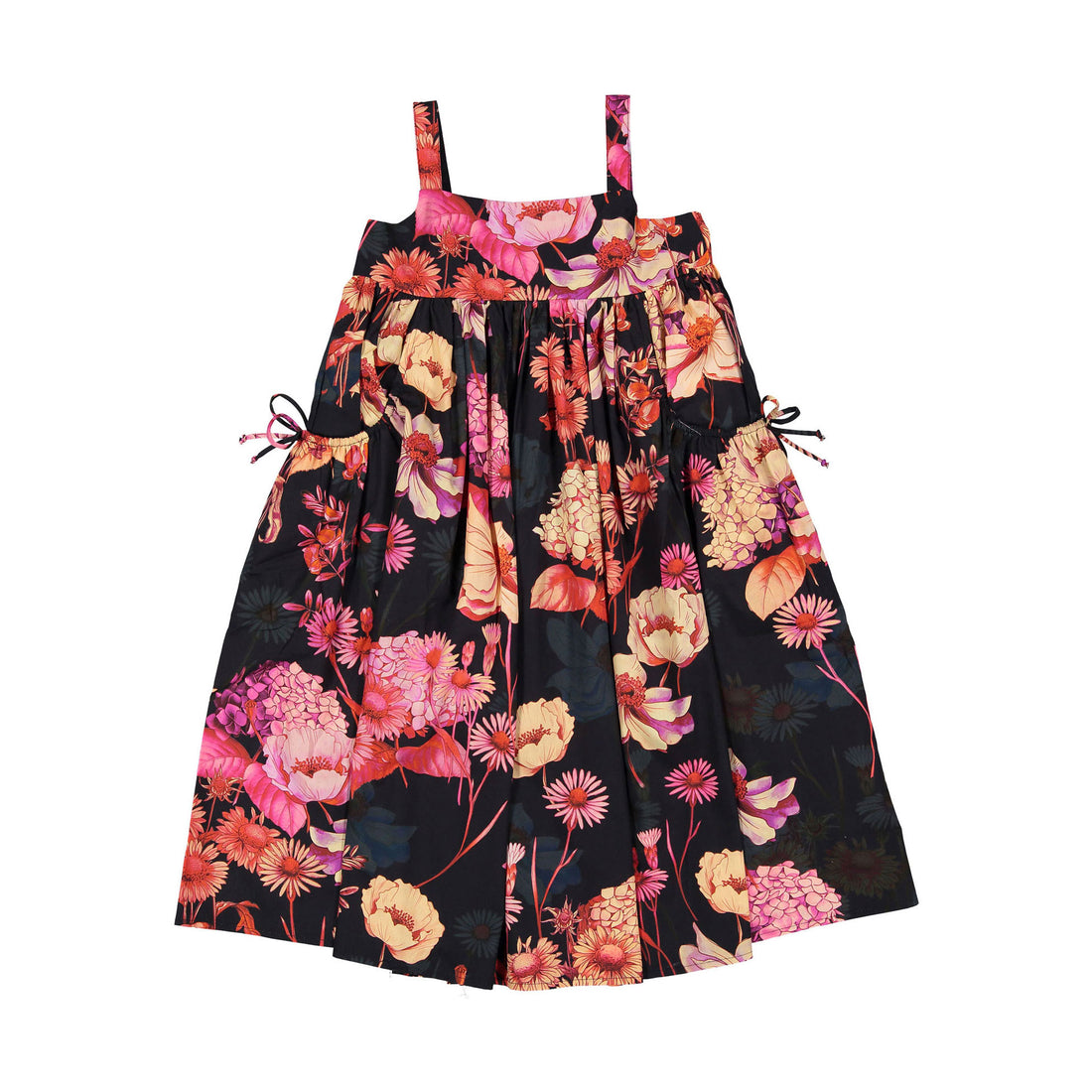 Christina Rohde Black Rose Print Strap Dress
