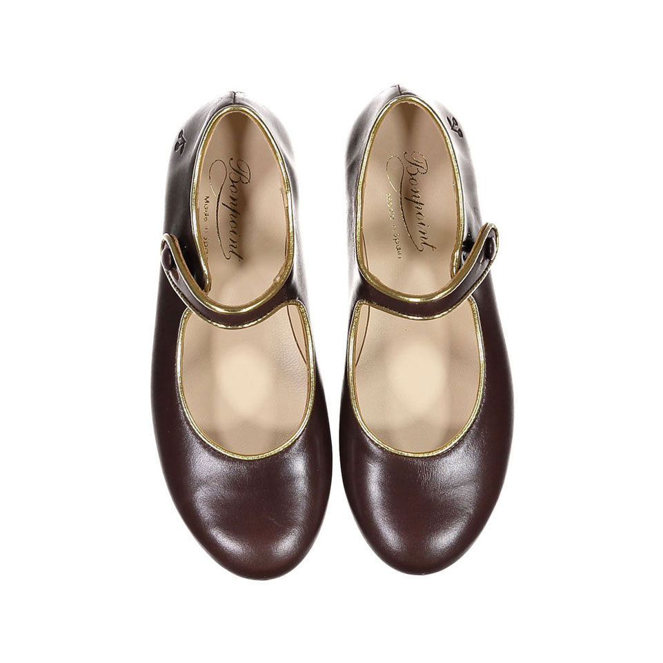 Bonpoint Brown Ella Mary Janes