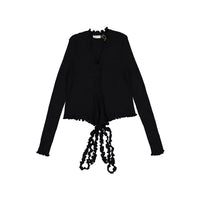 and tmrw Black Wrap Knit Top