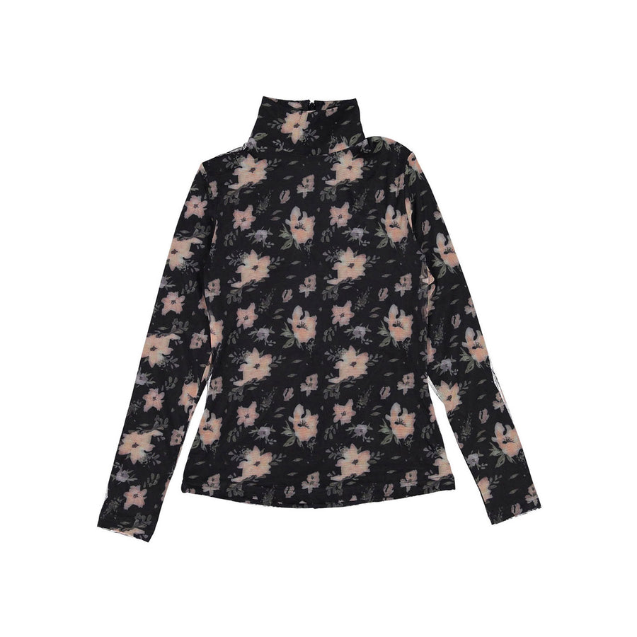 and tmrw Mesh Floral Turtleneck