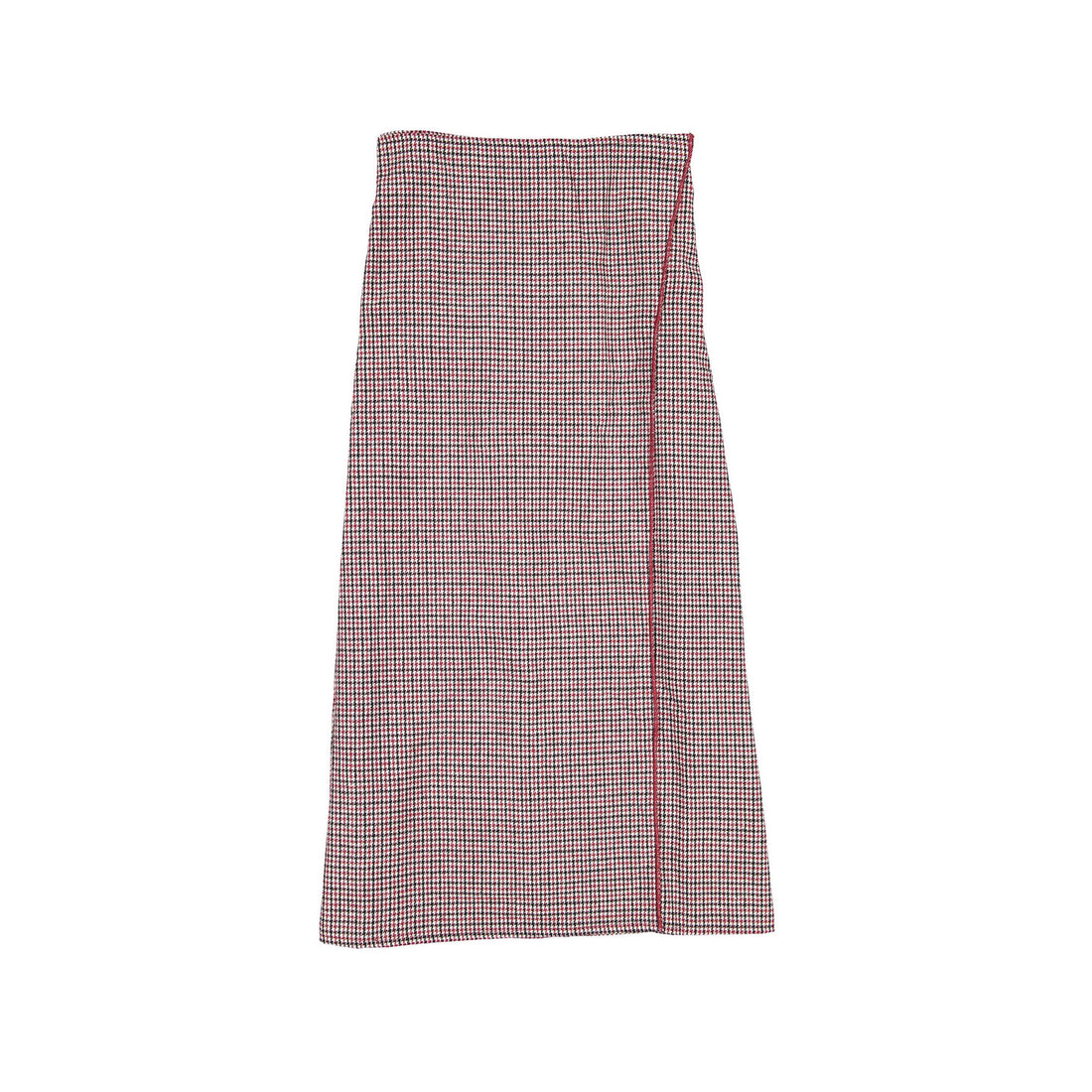 and tmrw Check Wool Maxi Wrap Skirt