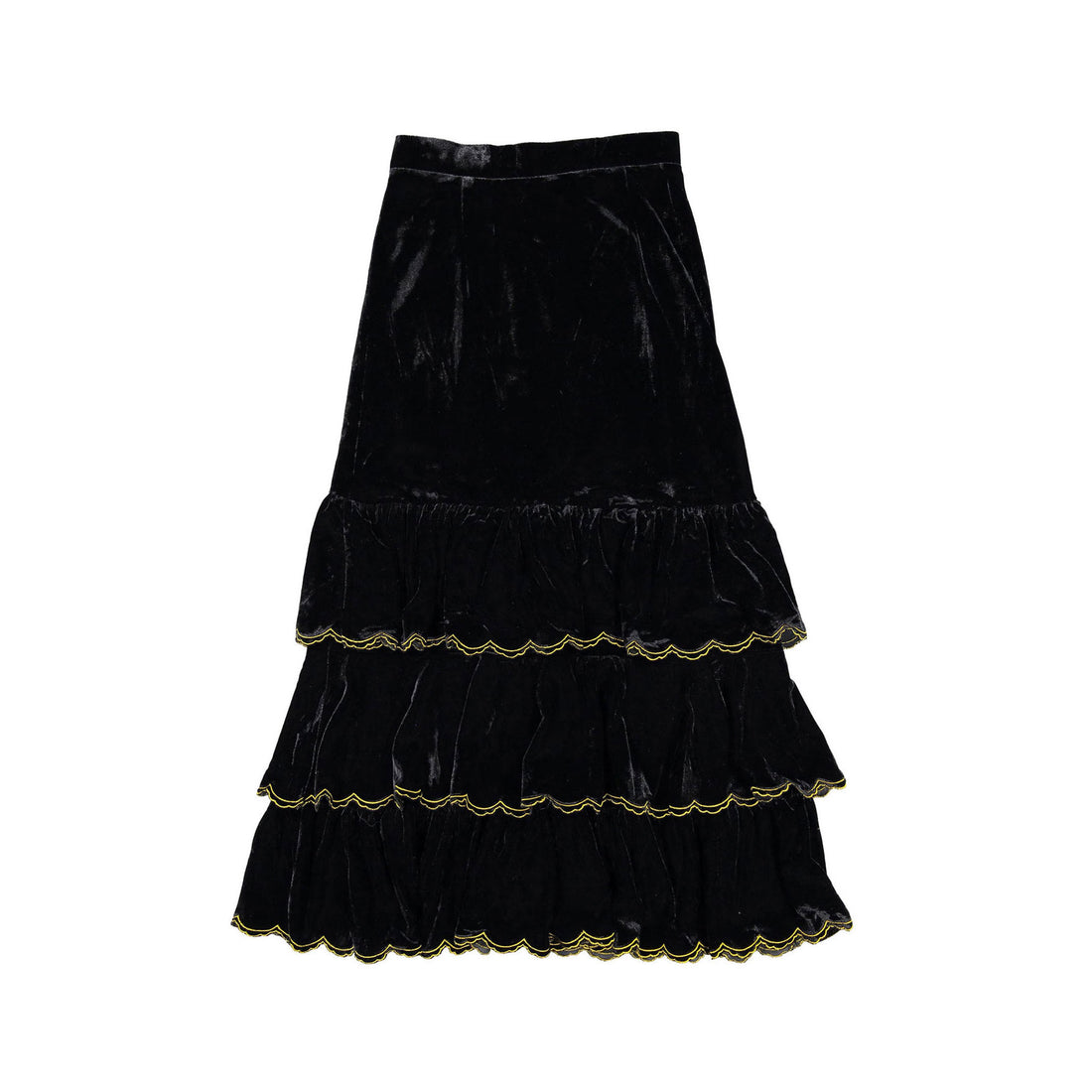 and tmrw Maxi Velour Ruffle Skirt