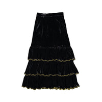 and tmrw Maxi Velour Ruffle Skirt