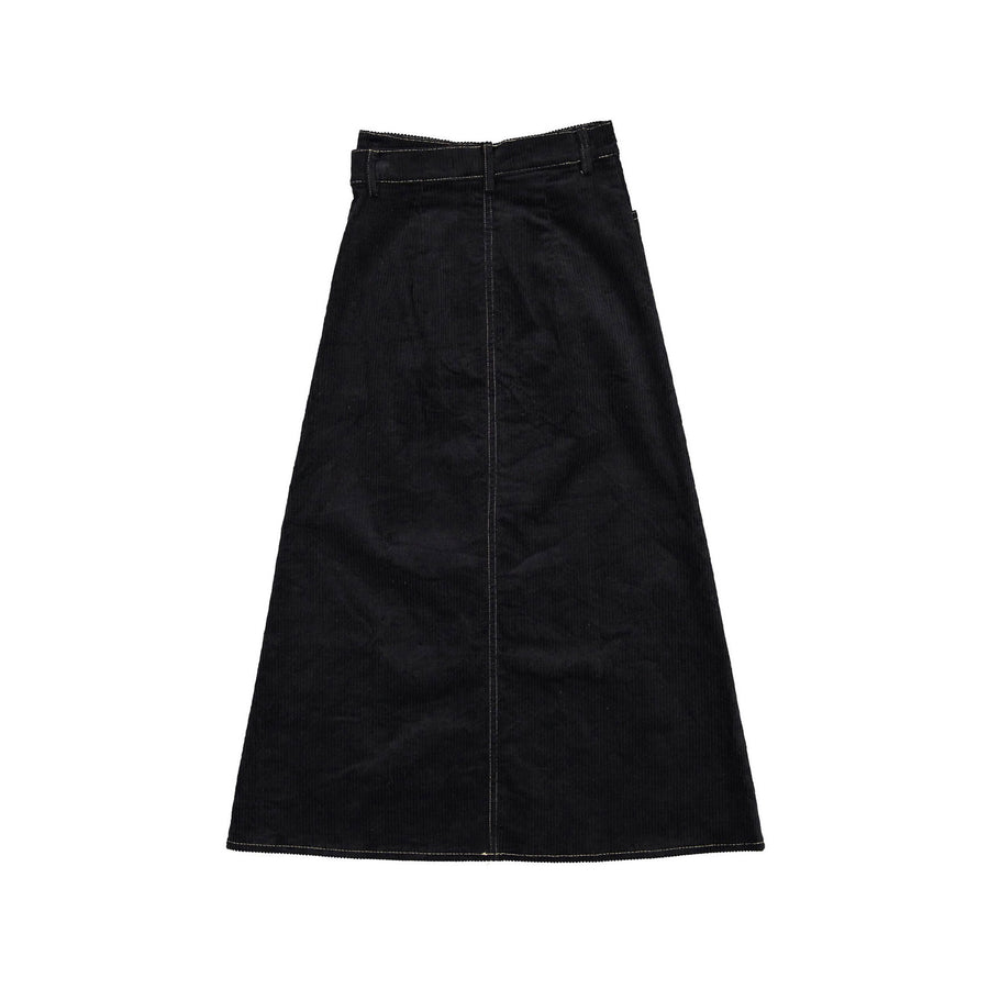 and tmrw Black Corduroy Maxi Skirt
