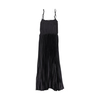 and tmrw Black Accordion Pleat Slip Dress