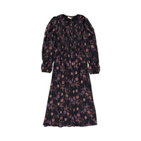 and tmrw Silky Floral Smocked Dress