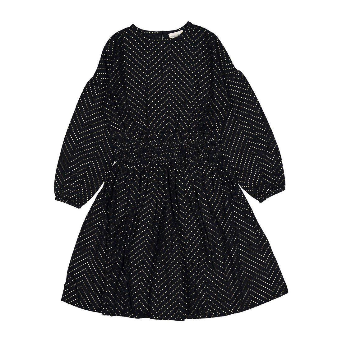 Louis Louise Black Gold Dot Long Melisse Dress
