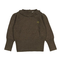 L by Ladida Olive Marl Scalloped Sweater