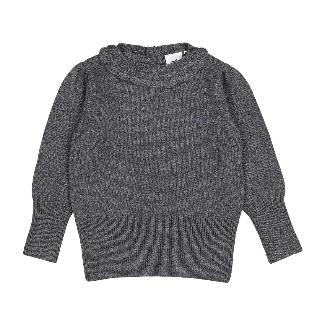 L by Ladida Charcoal Marl Scalloped Sweater