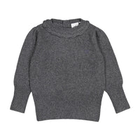 L by Ladida Charcoal Marl Scalloped Sweater