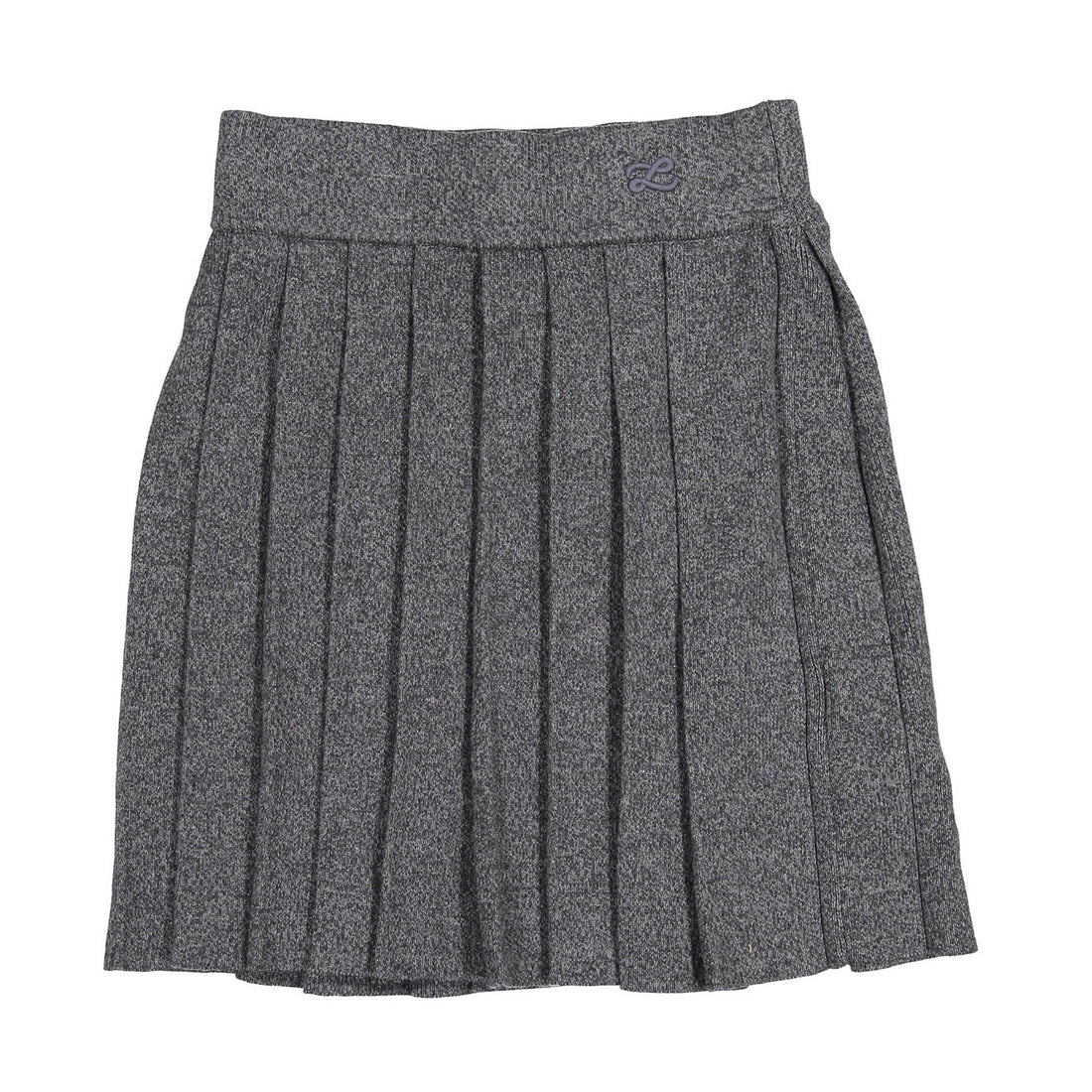 L by Ladida Charcoal Marl Knit Pleated Skirt