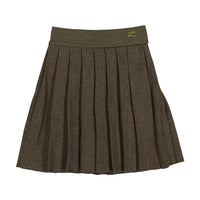 L by Ladida Olive Marl Knit Pleated Skirt