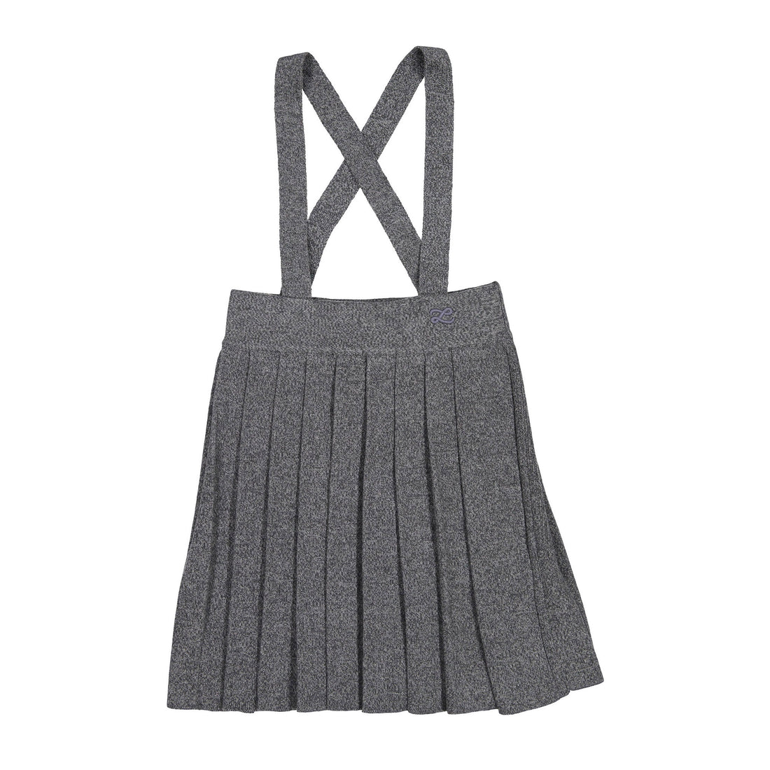 L by Ladida Charcoal Marl Knit Straps Pleated Skirt
