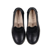 Ladida Shoes Black Leather Chunky Loafer