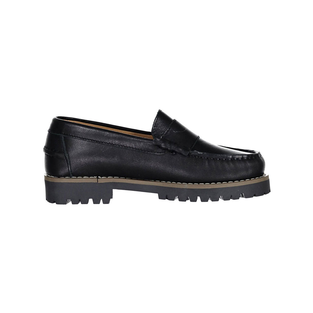 Ladida Shoes Black Leather Chunky Loafer