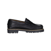 Ladida Shoes Black Leather Chunky Loafer