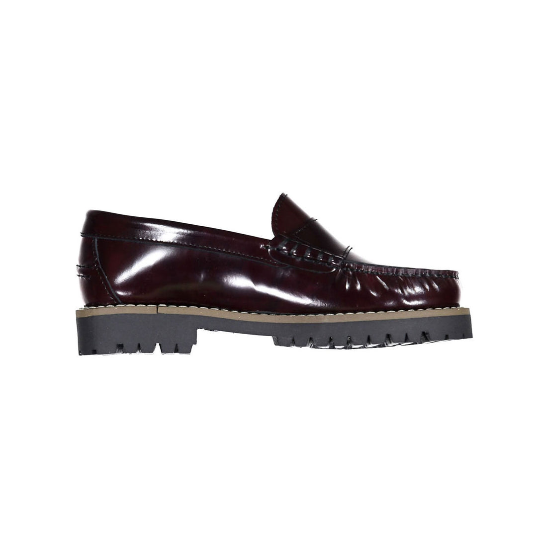 Ladida Shoes Burgundy Patent Leather Chunky Loafer