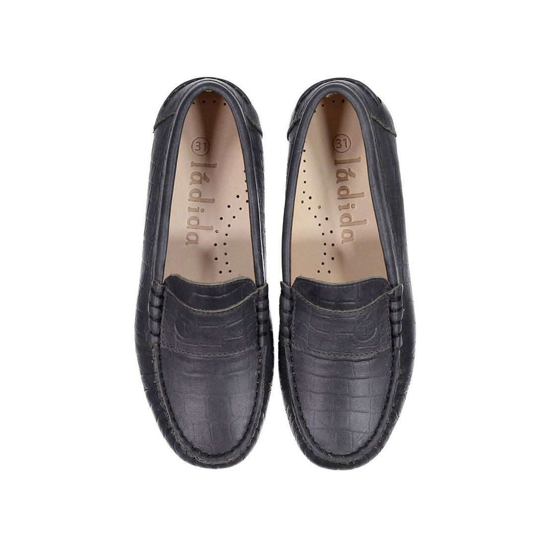 Ladida ShoesGrey Croc Leather Loafer