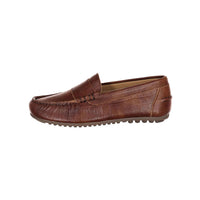Ladida Shoes Brown Croc Leather Loafer