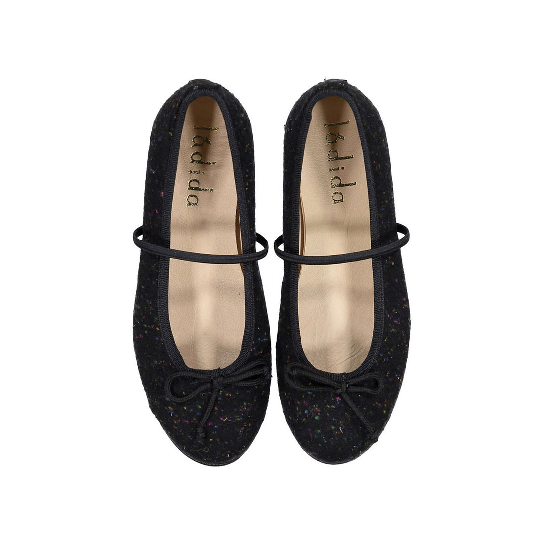 Ladida Shoes Black Speckeled Wool Mary Janes