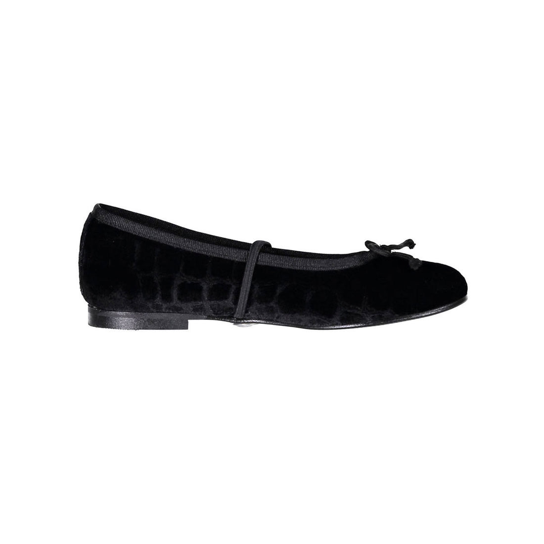 Ladida Shoes Black Croc Velvet Mary Janes