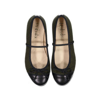 Ladida Green Wool Mary Janes