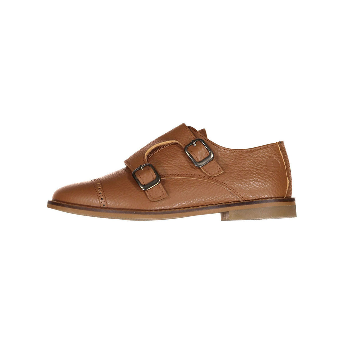 Ladida Shoes Brown Pebbled Monk Strap Dress Shoe
