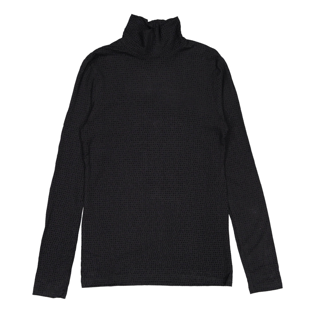 ELEMENTS Jet Black Velvet Logo Turtleneck