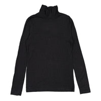 ELEMENTS Jet Black Velvet Logo Turtleneck