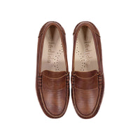 Ladida Shoes Brown Croc Leather Loafer